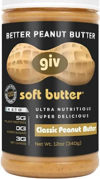 Organic Peanut Butter All Natural, No Added Sugar, Monk Fruit Sweetener, MCT Oil, No Palm Oil - Low Carb, Keto, Vegan Protein Snack, Gluten Free Healthy Snacks for Adults - Protein Keto Snack