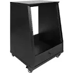 Gator Elite Series 12U Angled Studio Rack with Locking Casters - Black Finish