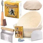 Criss Elite Bread Banneton Proofing Basket, Round 9" Set of 2, Sourdough Bread Baking Supplies Starter Kit, Bread Making Tools, Bread BAS