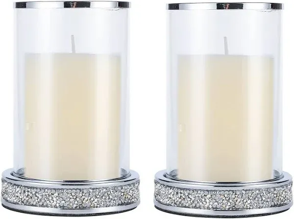 Pillar Candle Holders Set Of 2hurricane Candle Holders For Pillar Candleglass Ca