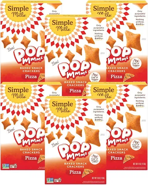 Simple Mills Pop Mmms Pizza Baked Snack Crackers, Gluten Free, 4 Ounce (Pack of 1)