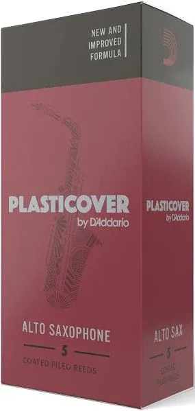 D'Addario Woodwinds Rico Plasticover Alto Sax Reeds, Strength 2.5, 5-pack - RRP05ASX250