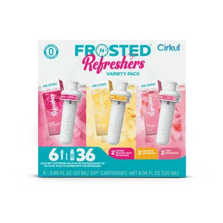 Cirkul Frosted Refreshers Variety Pack, 6-pack (2 Pink, 2 Mango Dragon Fruit, 2 Paradise)