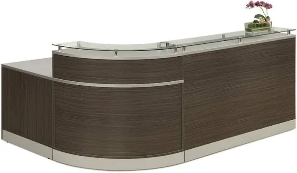 NBF Signature Series Esquire Glass Top Reception Desk