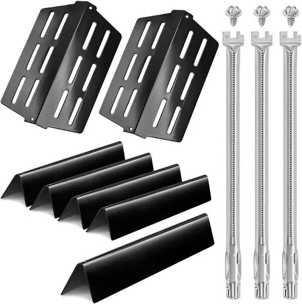 GasSaf 19.5 Burner Tubes | 17.5 Flavorizer Bars | Heat Plates Deflectors for Weber Genesis 300 Series E310 E320 E330 S310 S320 S330 Gas Grills(Front-Control), Grill Parts for Weber 7620 7622 62752