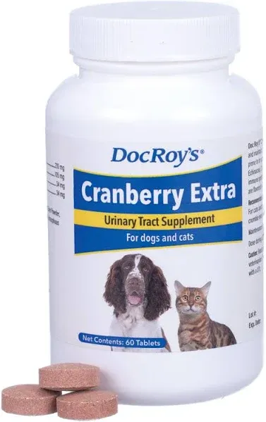 Doc Roy&#039;s Cranberry Extra for Dogs &amp; Cats - 60ct