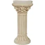 Touch of Class Corinthian Column Pedestal - Ivory Wash - Roman Style - Indoor/Outdoor Display - Small Size - 24 H, Top is 12 Inches Square, Weighs 11 lbs