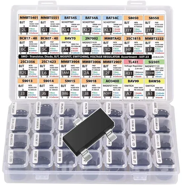 SMD SOT-23 Electronic Components Assortment Transistors MOSFET Diodes Schottky 