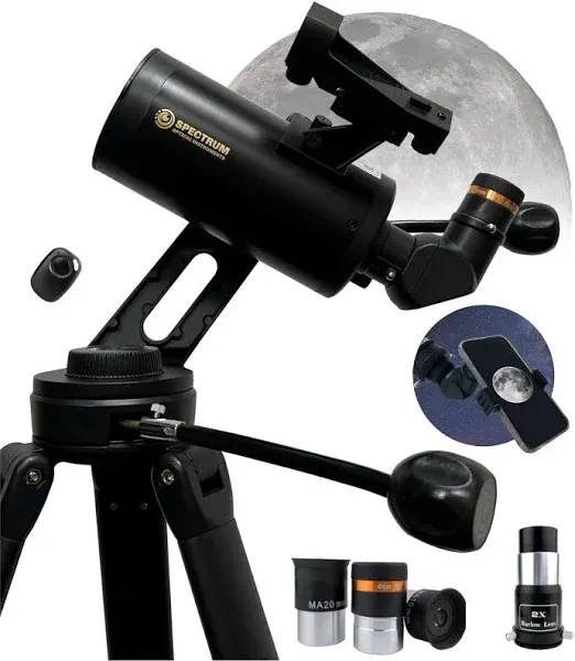 SpectrumOI Telescope for Adults High Powered, Telescope for Kids, Telescope for Adults, Premium Maksutov AZ Telescope 70mm Aperture with Aspherical Eyepiece