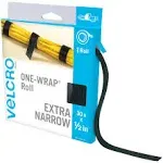 Velcro Brand VEL-30765-AMS Extra Narrow Straps 1/2 in x 30ft Roll | Cut to Length Reusable Self-Gripping Tape | Organize and Bundle Electric Cords Ro