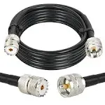 PL259 UHF Cable 10ft, CB Coax Cable RG58 CB Cable UHF Male to Male for CB Radio, Ham Radio, Amateur Radio, Antenna Analyzer, SWR Meter