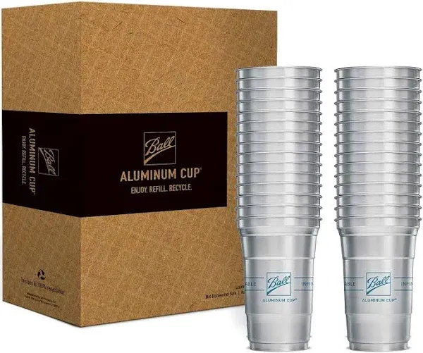 Ball Aluminum Cup Recyclable Party Cups, 16 oz. Cup, 30-Count 16 oz. Everyday