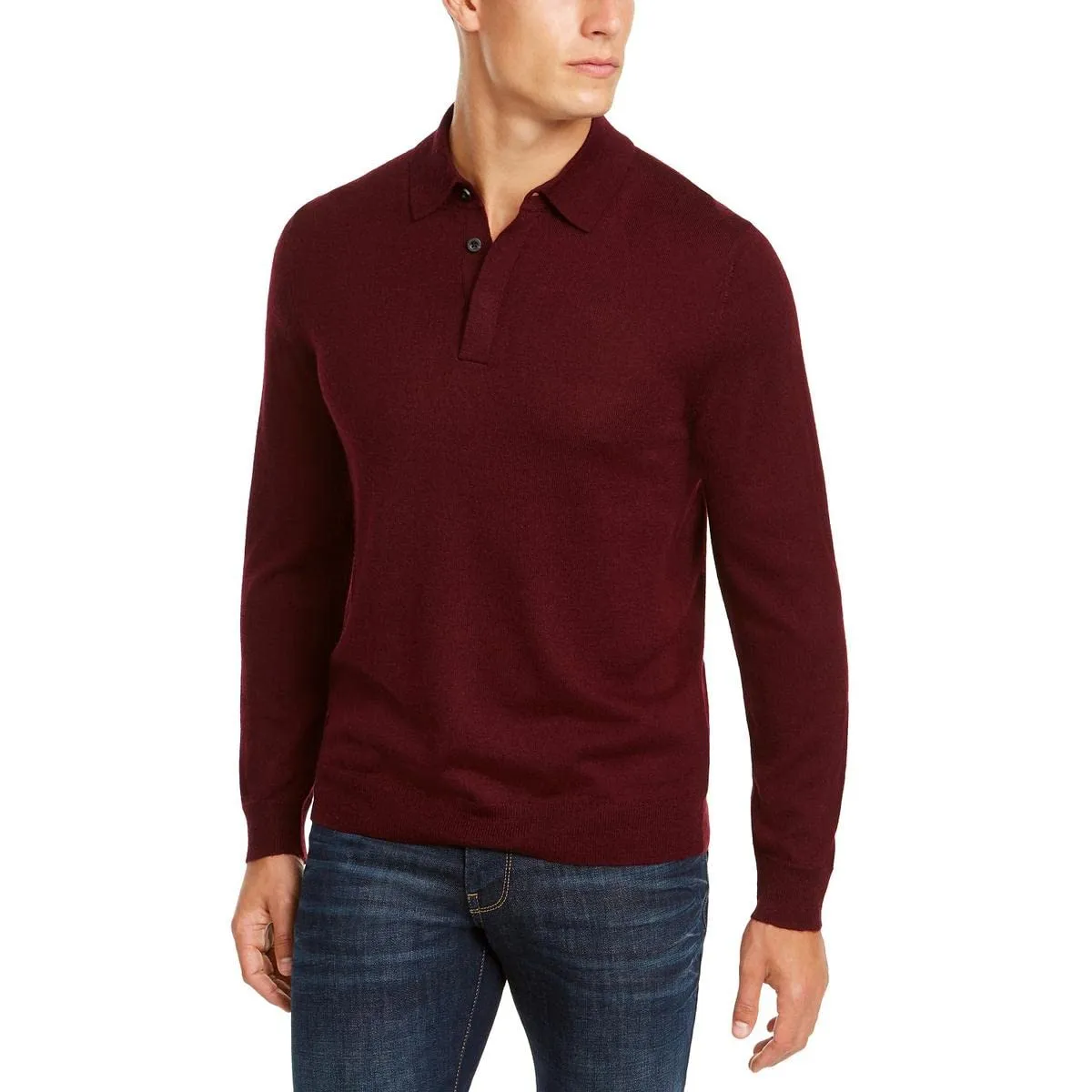 Club Room Men's Merino Wool Blend Polo Sweater