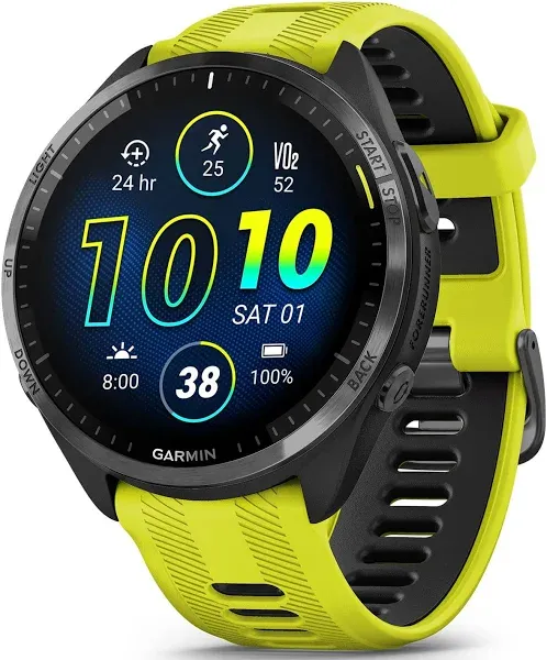 Garmin 010-02809-02 Forerunner 965 Running Smartwatch Amp Yellow and Black Bundle with 2 YR CPS Enhanced Protection Pack