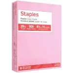 Staples 490935 Pastel Colored Copy Paper 8 1/2-Inch x 11-Inch Pink 500/Ream (14779)