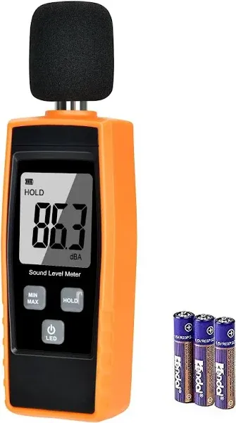 Hand-Held Sound Level Meter,V-Resour<wbr/>cing 30~130 dB Decibel Noise Orange 