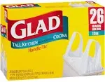 Glad 13 Gallon Handle-Tie Kitchen Trash Bags (26 ct)