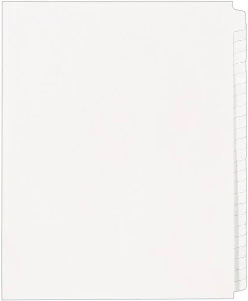 Avery Blank Tab Legal Exhibit Binder Dividers, White Unlaminated Tabs, Letter-Size, Standard Collated 25-Tab Set (11959)