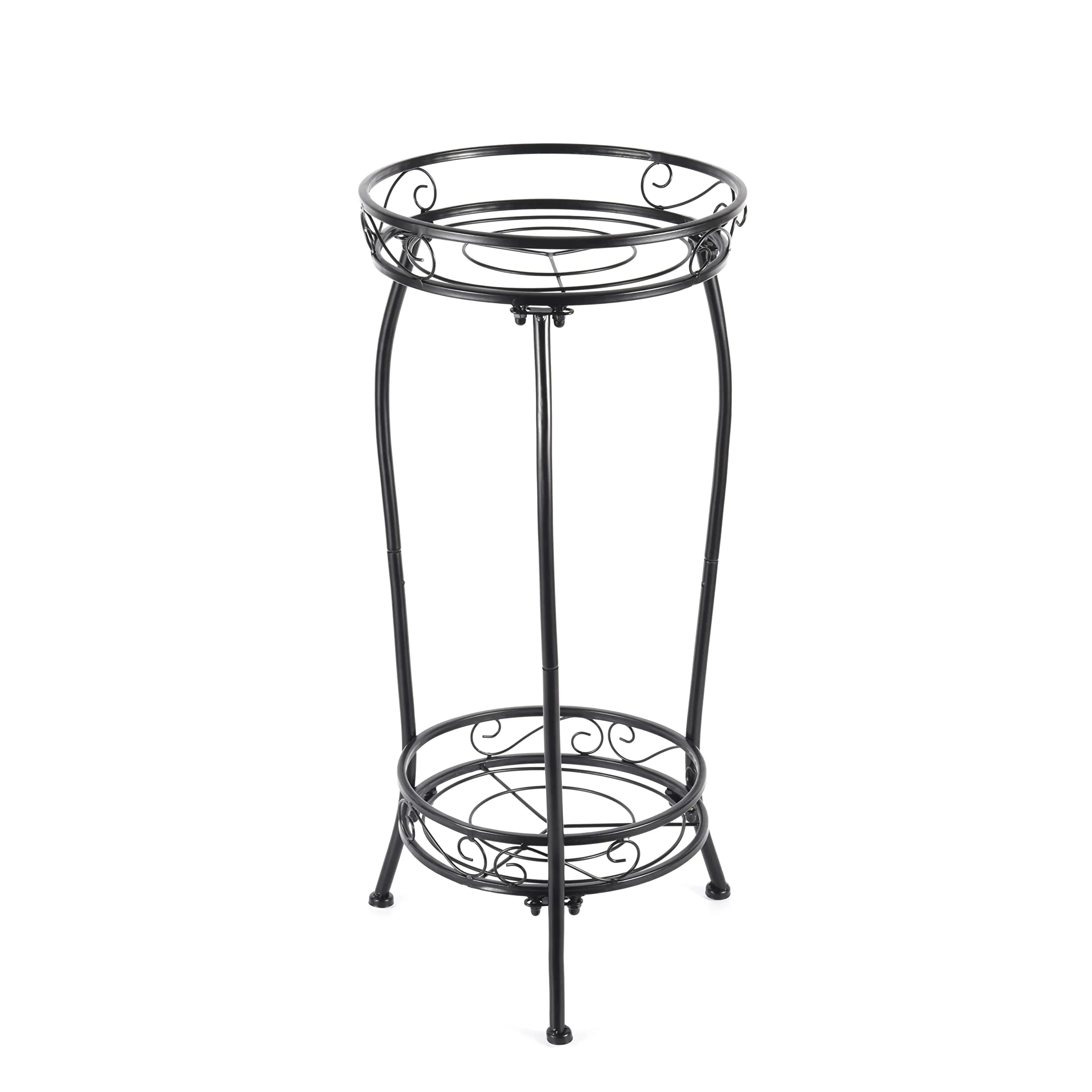 Plant Stand Indoor Outdoor&amp;#65292<wbr/>;Tall Black Metal Rustproof Stable Plant Stands