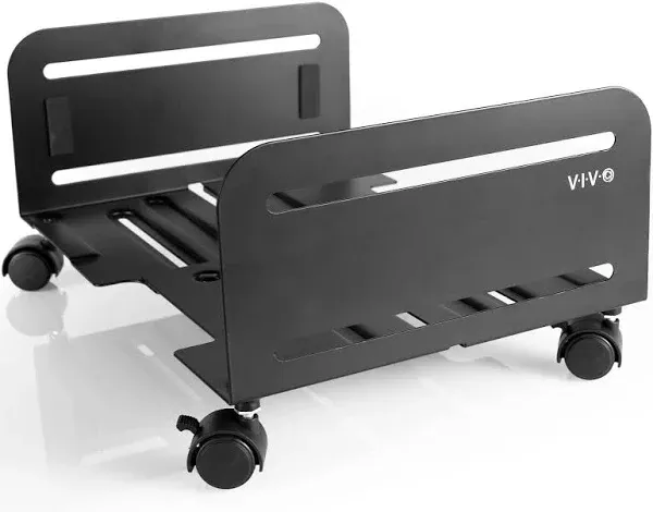 VIVO Black Computer Large Desktop ATX Case CPU Rolling Stand Adjustable Cart