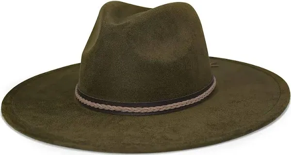 Big Wide Brim Fedora Hat for Women - Nashville Outfits Western Hats Women's Felt Panama Rancher Hat