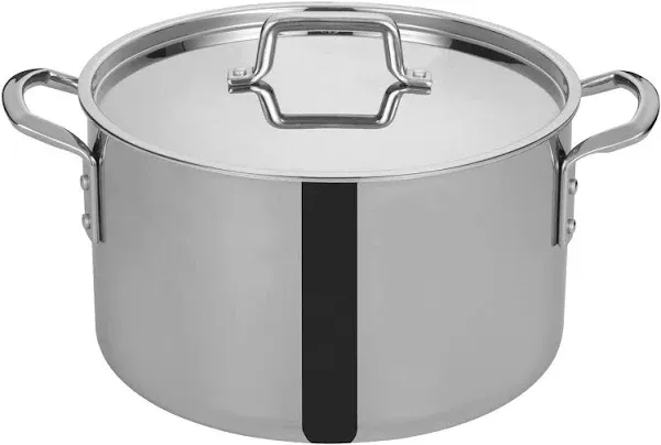 WINCO Tri-Ply Stock Pot, Silver