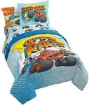 Kids Comforter Sheet Set Super Soft Blaze and the Monster off Races 5 Piece Twin