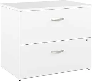 Bush Business Furniture HYF136WHSU-Z Hybrid 2-Drawer Lateral File Cabinet, Letter/Legal, White, 36-Inch