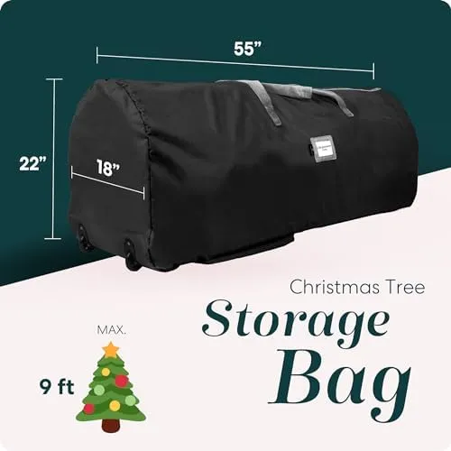 Handy Laundry Rolling Tree Storage Bag - for 9-Foot Artificial Christmas Holiday