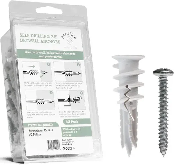 75 Lbs Capacity Drywall Anchors &amp; Carbon Steel Screws – Easy Installation Kit