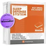 Box Spring Encasement - Zippered Bed Bug Dust Mite Proof Hypoallergenic - Sle...