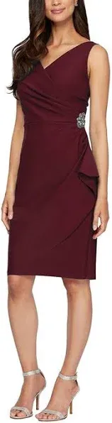 Alex Evenings Women's Side Ruched Cocktail Dress