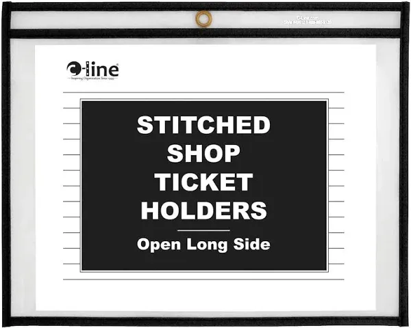 C-Line Shop Ticket Holders Stitched Sides Clear 50&#034; 11 x 8 1/2 25/BX 49911