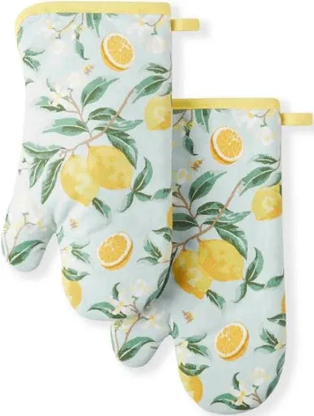 Martha Stewart Lemon Whimsy Oven Mitt Set, 2 Piece