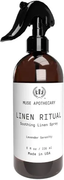 Muse Apothecary Linen Ritual - Aromatic, Soothing, and Relaxing Linen Spray for Bedding, Laundry and Fabric Spray Freshener - Infused with Natural Aromatherapy Essential Oils - Lavender Serenity