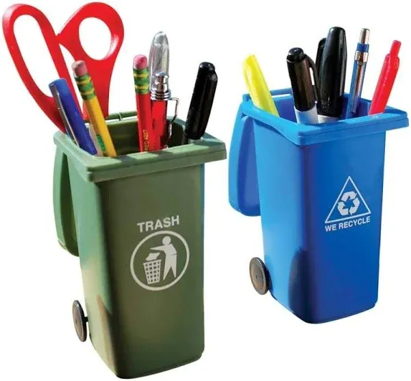 Bigmouth Inc. Mini Trash Can and Recycle Can Desk Set