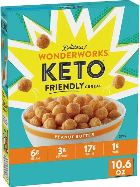 Wonderworks 10.6 Ounce Peanut Butter Keto Friendly Cereal