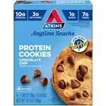 Atkins Chocolate Chip Protein Cookie, Protein Dessert, Rich in Fiber, 3G Net Carb, 1G Sugar, Keto Friendly, 4 Count