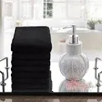 Creative Scents Set of 4 Black Fingertip Terry Towels