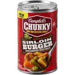 Campbell’s Chunky Soup, Sirloin Burger With Country Vegetable Beef Soup, 18.8 oz Can (Case of 12)