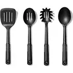 OXO Good Grips 4-Piece Nylon Tool Set & Good Grips Nylon Ladle, Black, One Size