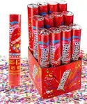 Toysery 12 Pack Confetti Cannons, Multicolor Air Compressed 12-Inch Large Party Poppers for New Years Eve, Birthdays, Wedding Celebrations and Indoor