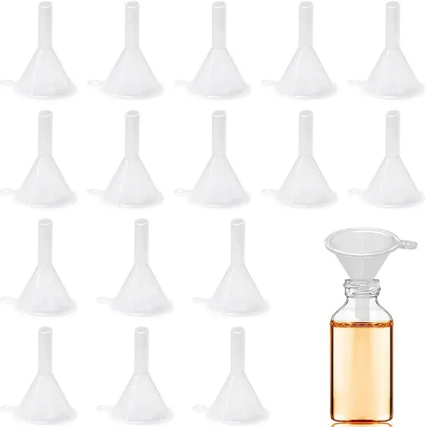 30 Pcs Small Funnel Mini Funnel Clear Plastic Funnels for Lab Bottles, Essential Oils, Perfumes, Spices, Sand Art, Powder Funnel