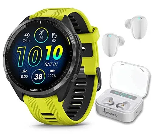 Garmin Forerunner 965 - Lightweight Titanium 47 mm: AMOLED Display | Up to 23 Days Battery LIF | Triathlon & Running, Multisport High-Performance Multi-Band GPS Smart Watch & Wearable4U Gift Bundle