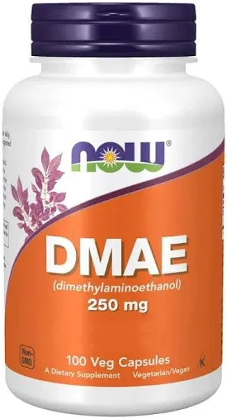 NOW Dmae 250mg , 100 Capsules(Pack of 2)