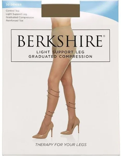 Silky Sheer Light Support Compression Leg Pantyhose ReinforcedToe 8101