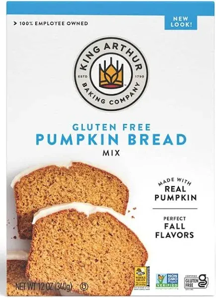 King Arthur, Gluten Free Pumpkin Bread + Muffin Mix, Gluten-Free, Non-GMO Project Verified, Certified Kosher, 12 Ounces