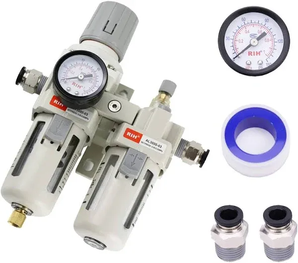 Nanpu NPT Air Filter Regulator Lubricator Combo Water/Oil Trap Separator