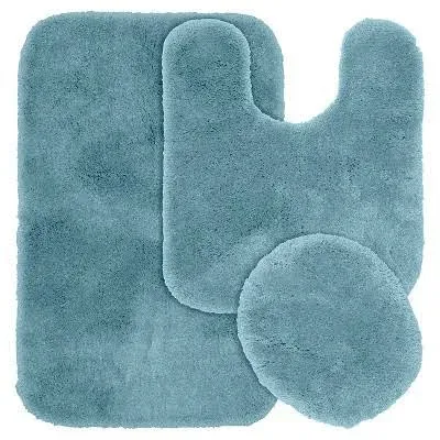 3pc Finest Luxury Ultra Plush Washable Nylon Bath Rug Set - Garland