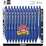 Zebra - Z-Grip Retractable Ballpoint Pen, Blue Ink, Medium - 24/Pack